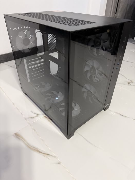 Carcasa NJOY PC AURA, ARGB, Middle tower ATX, Black