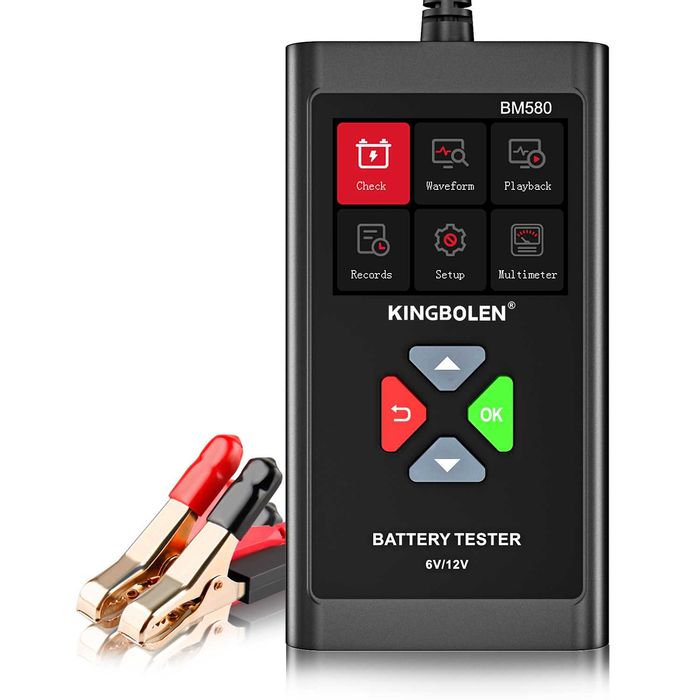 Tester auto baterii, compatibil cu, motociclete, autoturisme, utilitare tensiune 6/12V capacitate baterie 2Ah-220Ah BM580