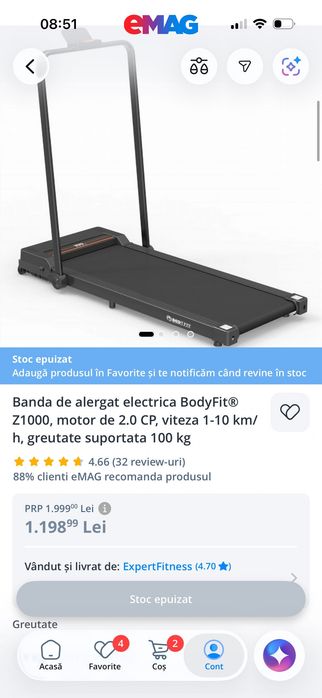 Bandă de alergat electrică BodyFit Z1000