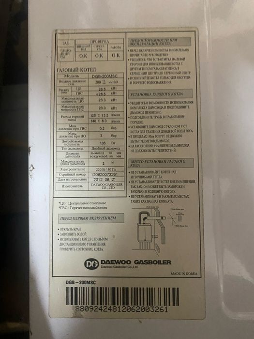 Газовый котел ( печка )