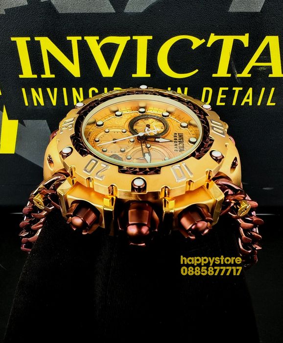 часовник INVICTA Gladiator Brown and Gold 60 mm, Инвикта нов