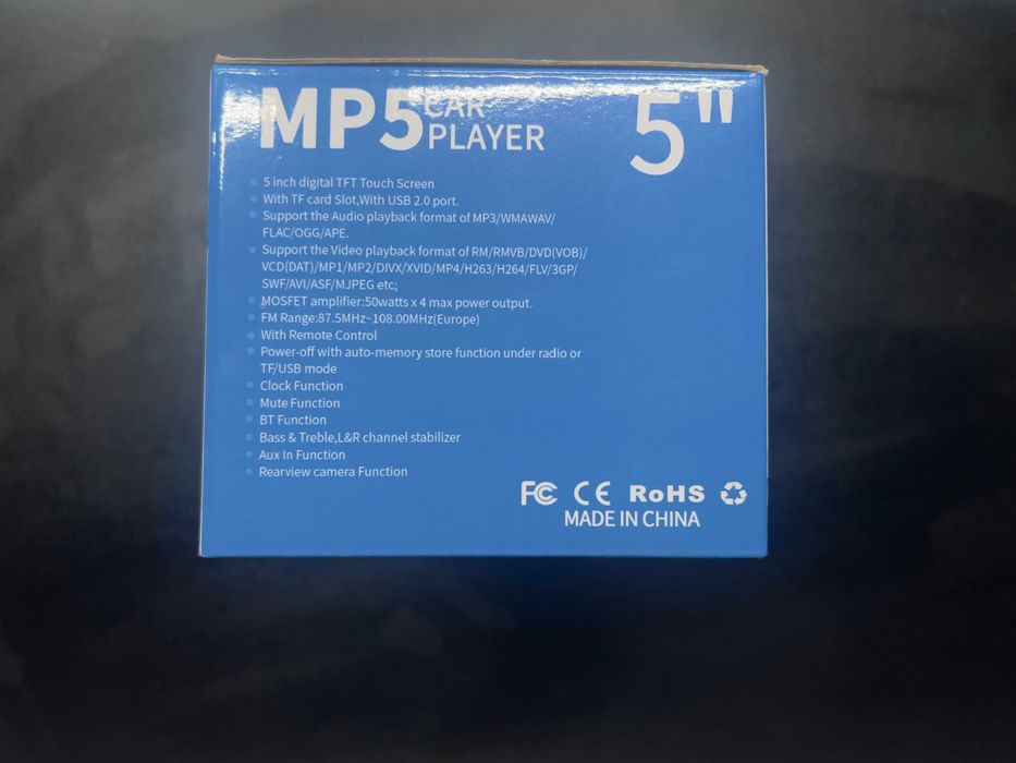 Медия за кола, Дисплей 5инча, 1Din, CarPlay & Android Auto,Камера