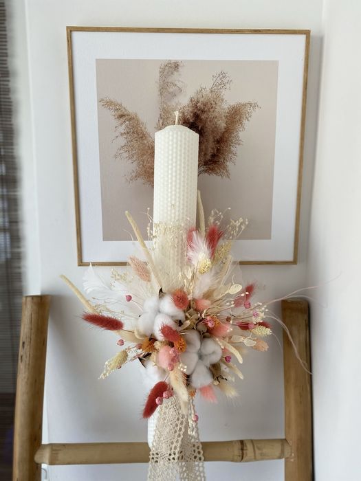 Lumanare/ lumanari ceara naturala cununie/botez