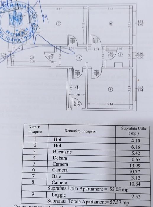 Apartament 3 camere decomandat