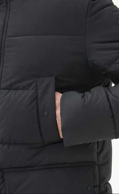 Geaca parka 52 XL cu puf si pene Tommy Hilfiger albastru inchis