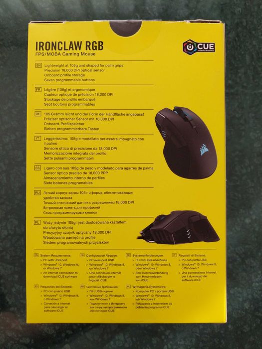 Corsair Ironclaw RGB оптична мишка - нова