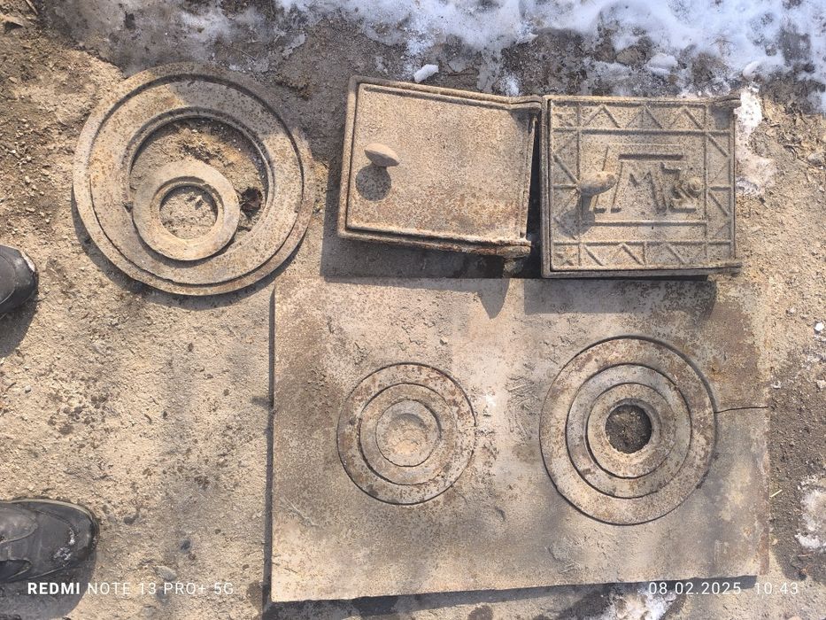 Чугунная плита с кольцами