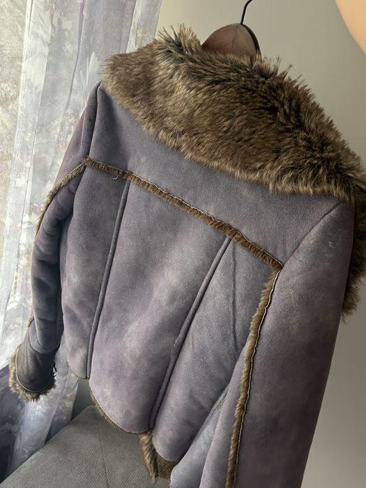 Дамско яке с изкуствен косъм – еко кожа и велурен ефект