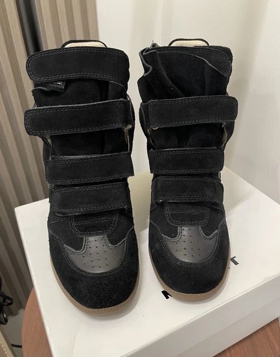 ghete sneakers Isabel Marant Bekett negru crem bej marime 37 38 39 36 40 platforma opium y2k Golden Goose Balenciaga Amiri