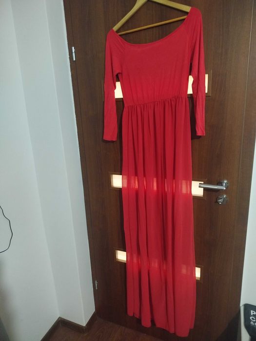 Рокля фотосесия бременност червена L