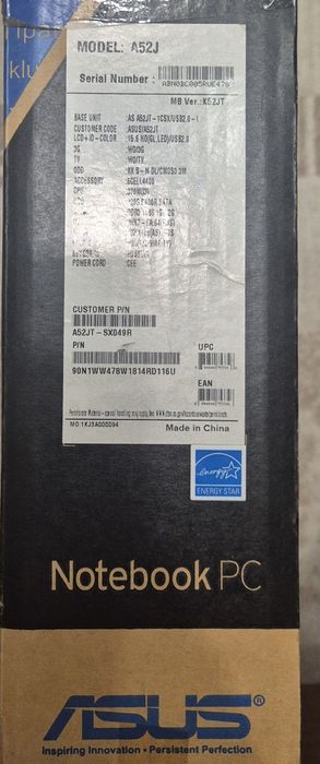Продам ноутбук ASUS A52J