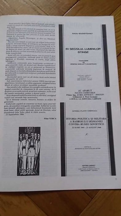 Lot 3 x Revista CARPATII (1985/1987/1988-1989, Red.: Traian Popescu, Dir.: Aron Cotrus) legionar miscarea legionara legionari cultura exilul romanesc