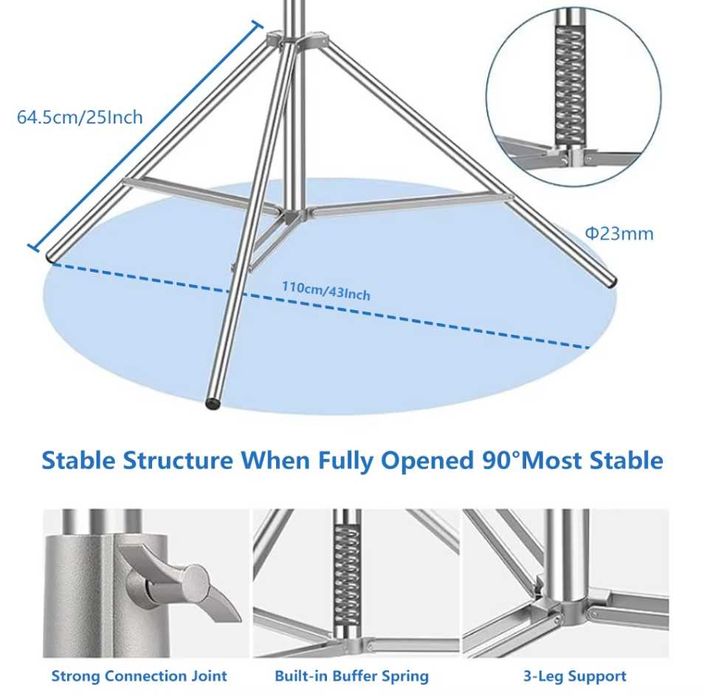 Статив , трипод 2.8м. , Телескопична стойка за студийно осветление
