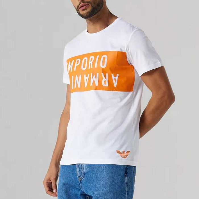 EMPORIO ARMANI, Оригинални тениски в оранжево и черно