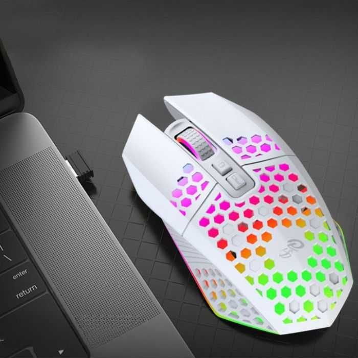 Mouse pentru gaming, Wireless, Alb/Negru