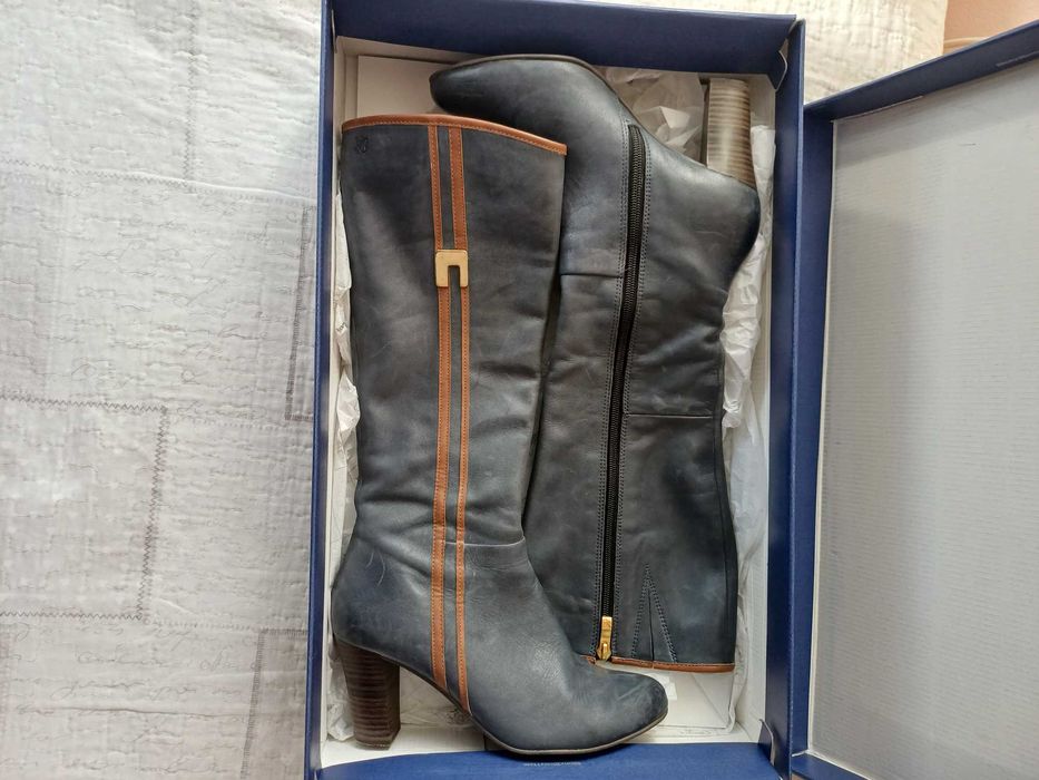 Ботуши Caprice,  сини ,естествена кожа, размер 4 1/2