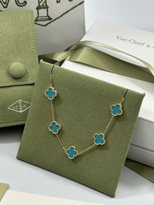 Brățară MINI Van Cleef & Arpels 5 motifs Gold 750 Turquoise
