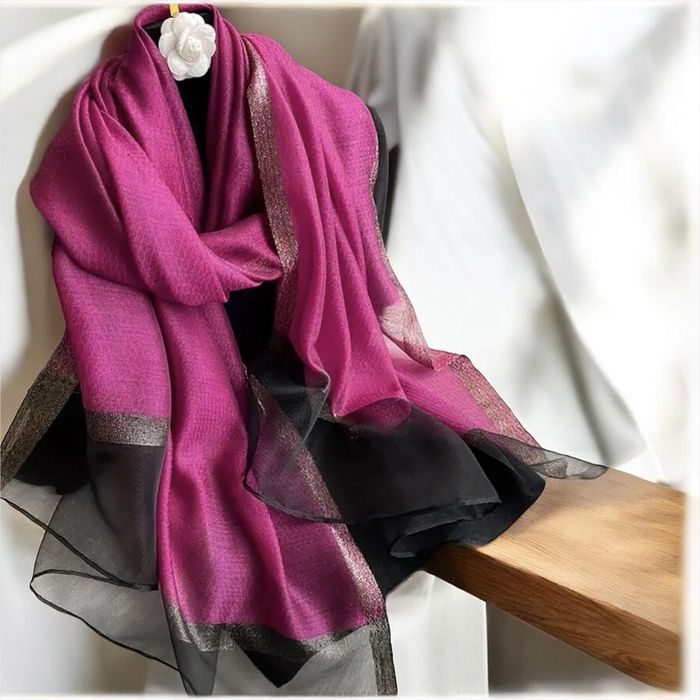 ТОП ПРОДУКТ! Голям луксозен шифонен шал с красив дизайн-различни цвете