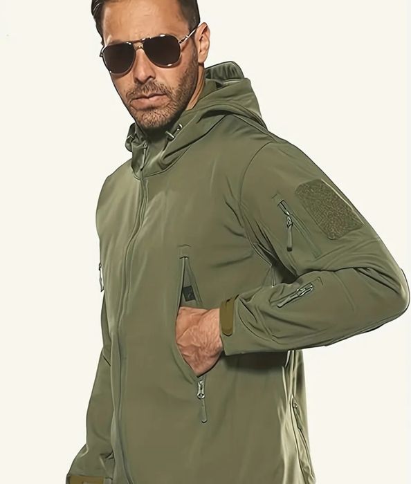 Geaca softshell olive verde airsoft armata paintball vanatoare drumetie ski iarna pescui impermeabila fleecet