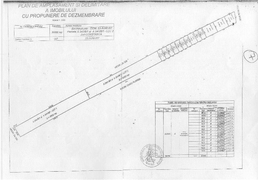 Teren 600 mp in 23 August ( Dulcesti) la asfalt langa case