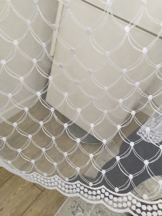 Тюль белый б/у дл 7м выс 2,45м