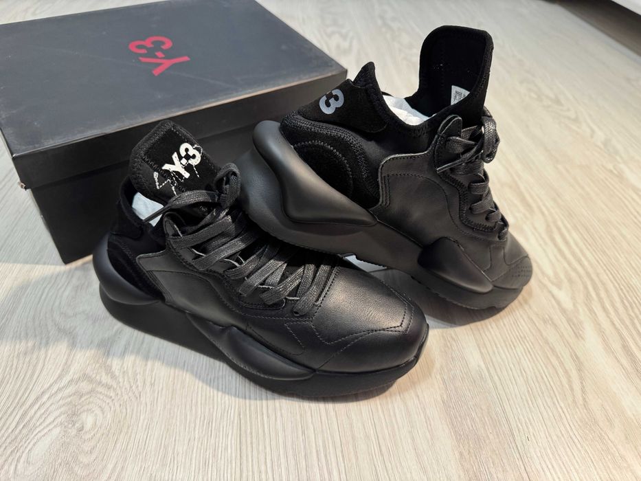 Adidasi Y-3, Kaiwa - Black Premium din Piele NOI Yohji Y3