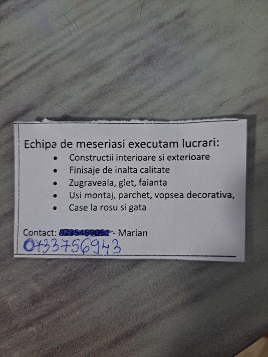 Execut lucrări în construcții