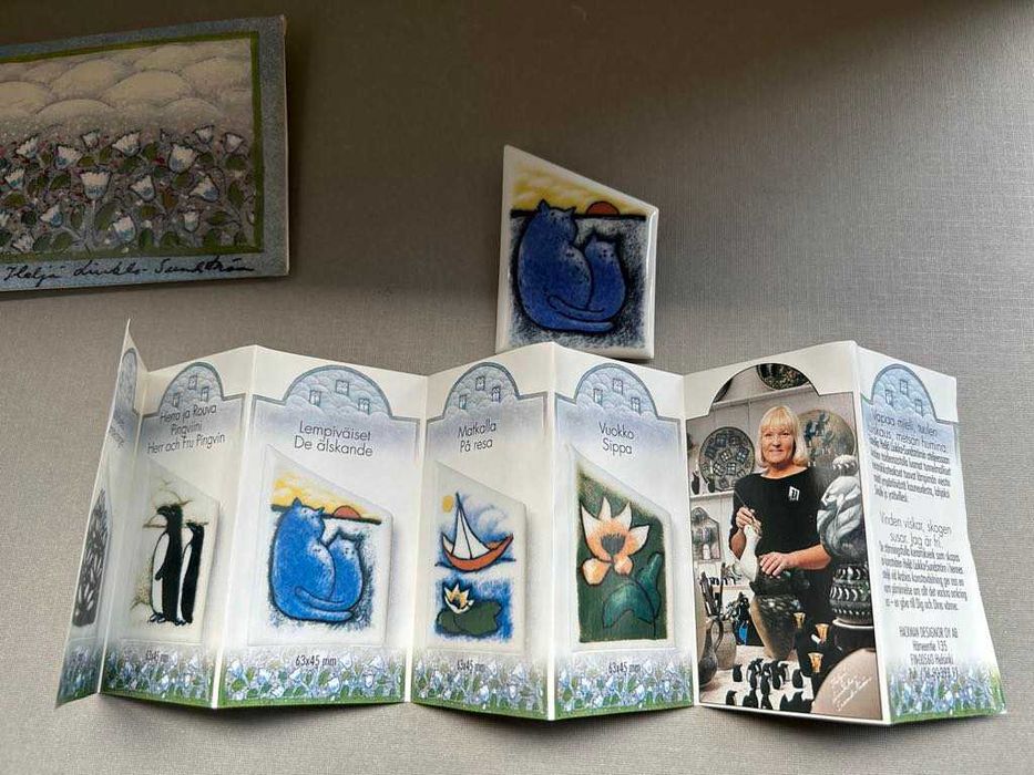 Авторска брошка Lovers, на известната марка Iittala Arabia, Финландия