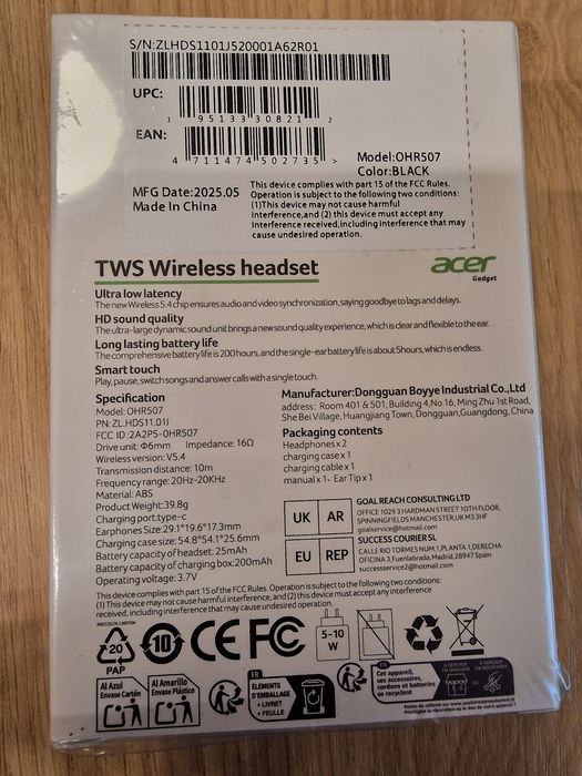 Безжични Слушалки Acer - неразпечатани