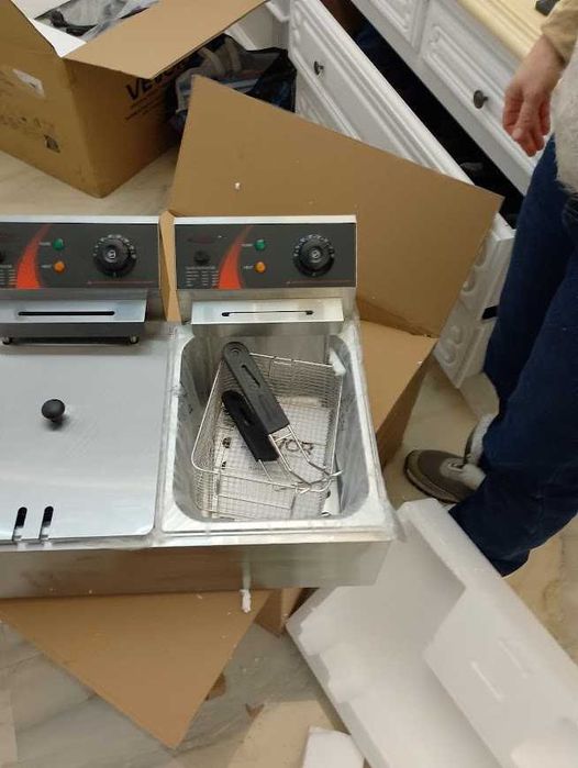 friteuza fripteuza friptoza fritoza electrica 2x10 litri inox restaurant noua sigilata
