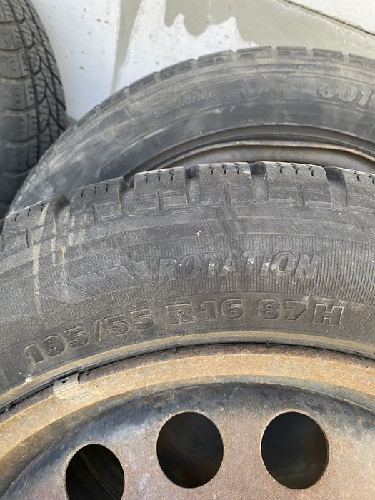 Jante cu cauciucuri 195/55/R16 M+S in 4 prezoane