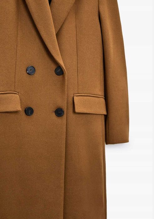 Дълго палто Zara, размер XS, 75% вълна