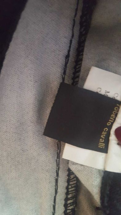 Нов оригинален панталон Roberto Cavalli - черен на цветя