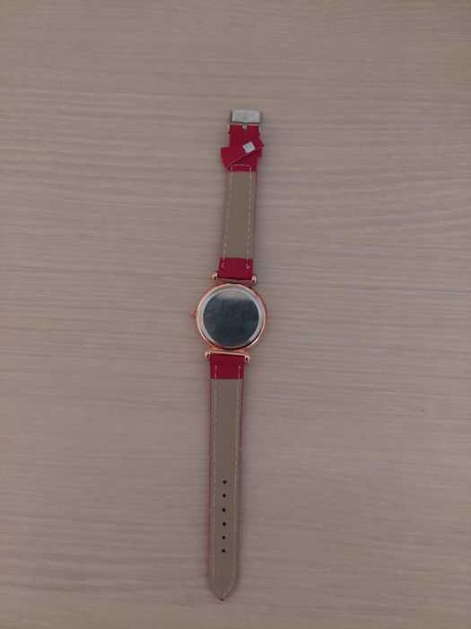 Ceas dama Akshd rosu quartz curea rosie elegant