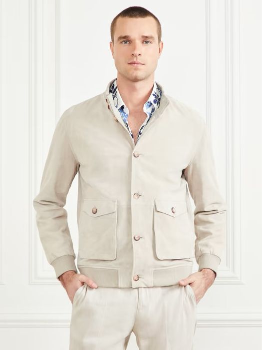 Vand geaca marciano by guess piele intoarsa bej noua