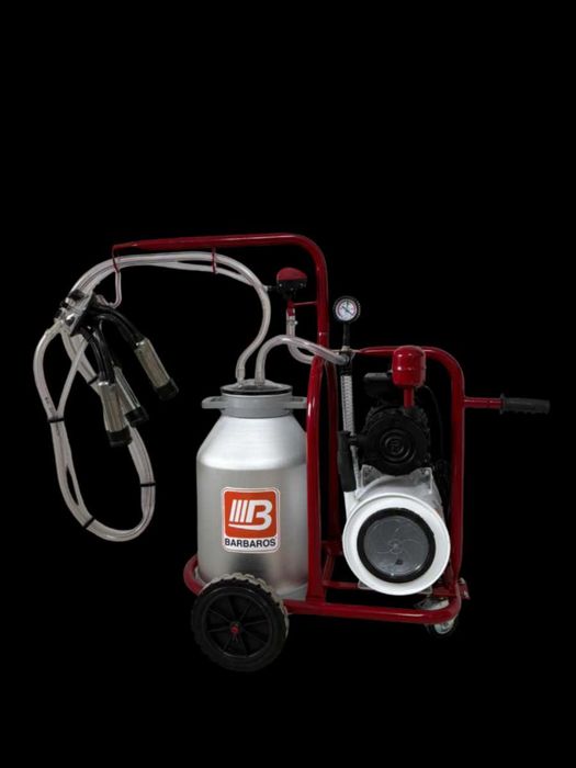 Aparat de muls vaci cu tanc vacuum 1post , 1bidon 40l aluminiu, pahare inox, 250l/min, 0.55kw Livrare rapida NOU Garantie 24 Luni