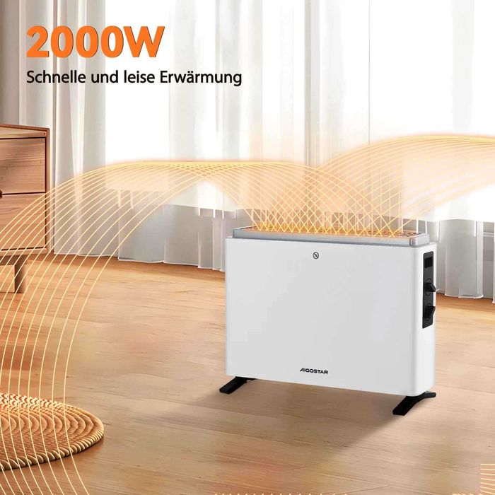 Електрически конветкор Aigostar 2000W с 3 нива на мощност и термостат