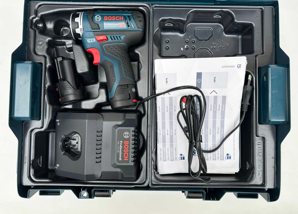 Bosch GSR 12-15 FC - Акумулаторен винтоверт 2x12V 2.0Ah неразличим от нов!