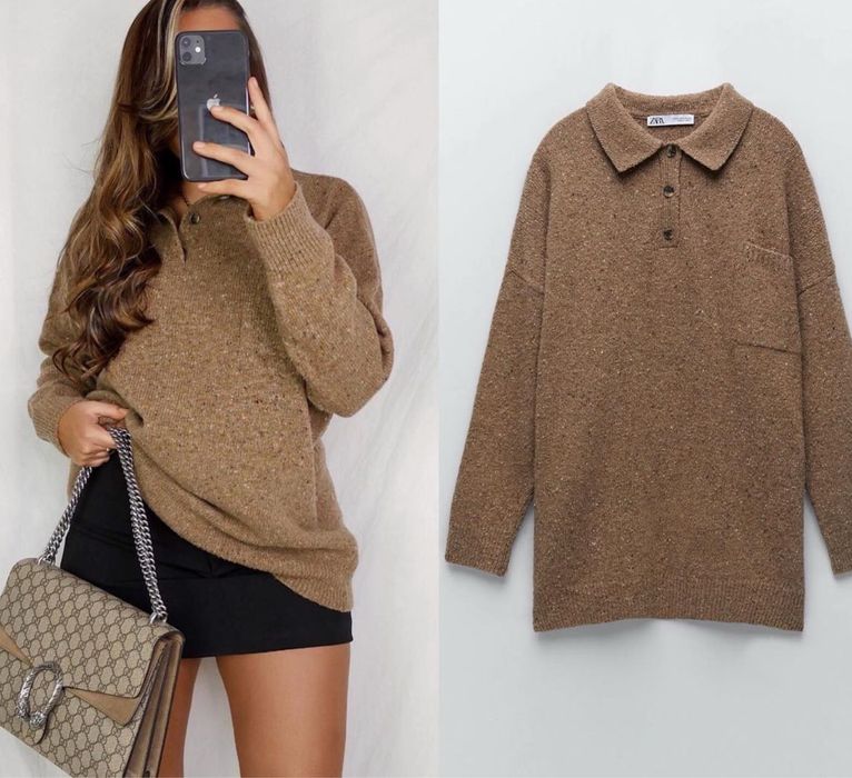 Pulover jumper oversize maro ZARA