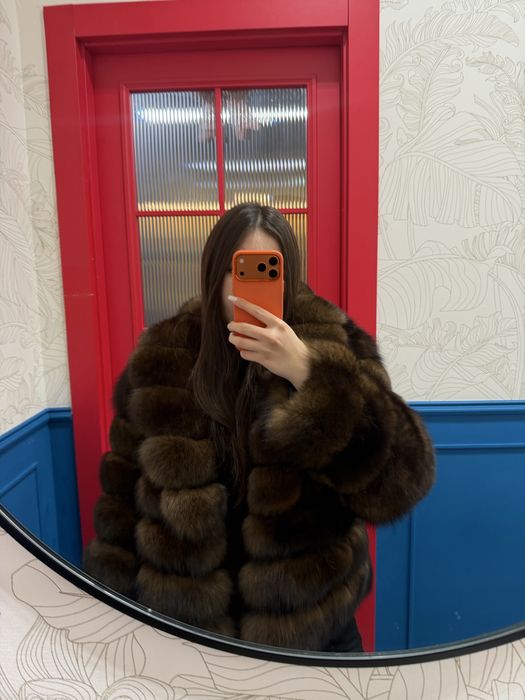 Шуба из натурального меха песца