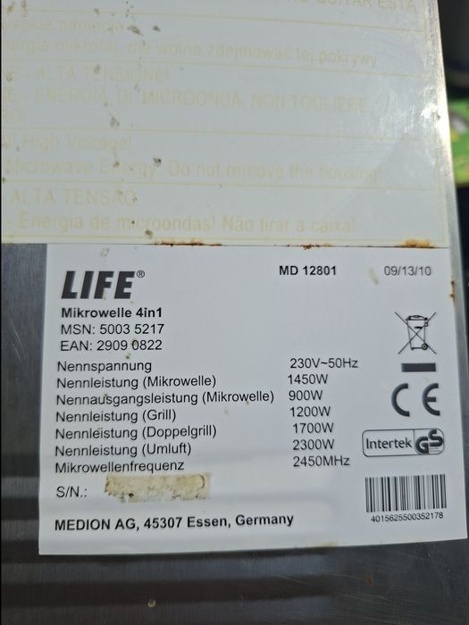 Cuptor micounde 4 în 1 Life