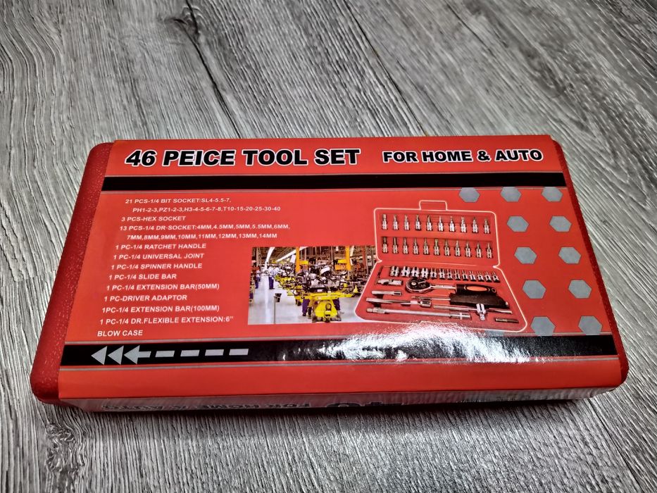 Trusa Scule Din 46 De Piese Otel Crom Vanadiu, NOU!