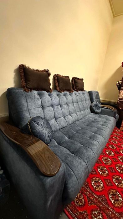 Диван и кресло синий