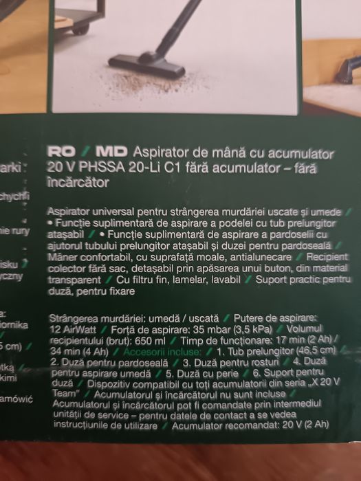 Aspirator parkside fara fir