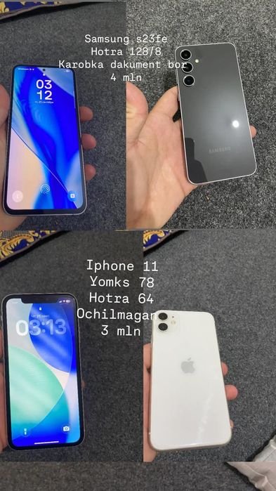 Iphone 11 samsung s23 fe