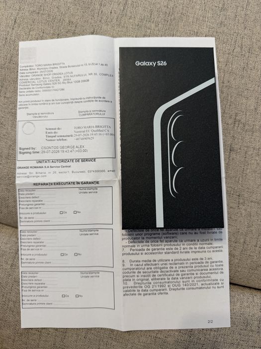 Samsung Galaxy S26 sky blue 256gb, Nou, sigilat, cu factura si garantie 2 ani de la Orange!