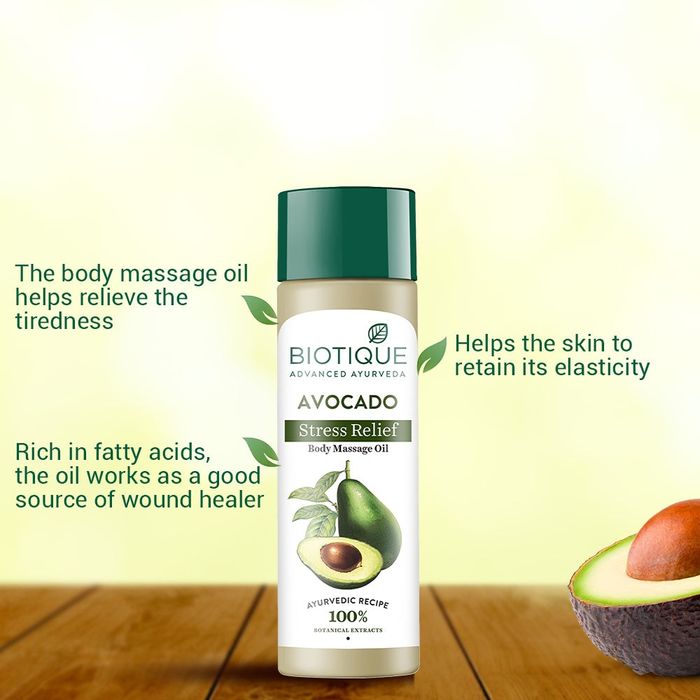массажное масло авокадо для тела Biotique Bio Avocado Stress Relief B
