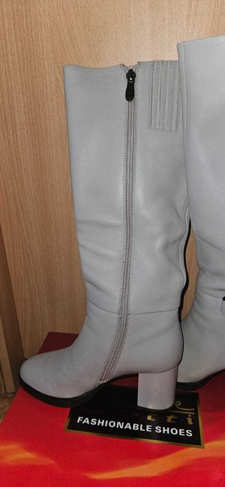 Серые Сапоги женские