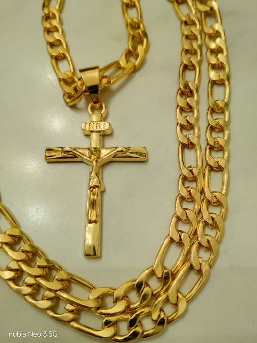 Lănțișor cu cruce placat 18k