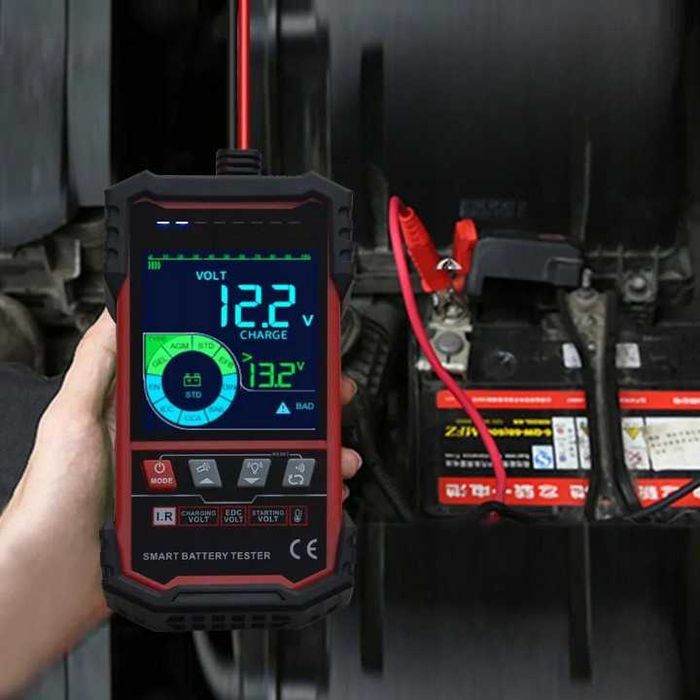 Tester baterii 12V/24V ToolTop ET2202, display colorat 3,2", nou